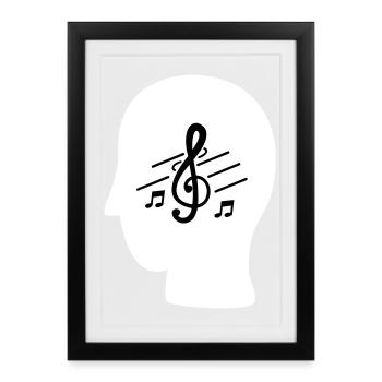 LA MUSIQUE DANS MON - Affiche encadrée (27 × 37 cm) - noir - Devant