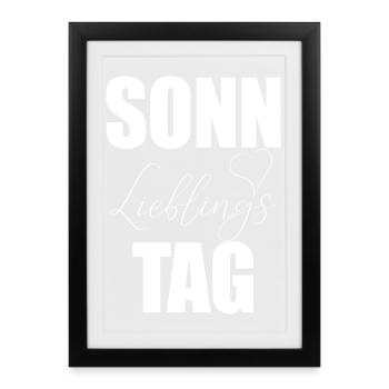 Cœur du jour préféré du dimanche - Affiche encadrée (27 × 37 cm) - noir - Devant