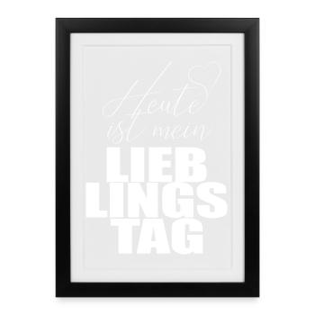 Today is my favorite day Heart - Framed poster (27 × 37 cm) - black - Front