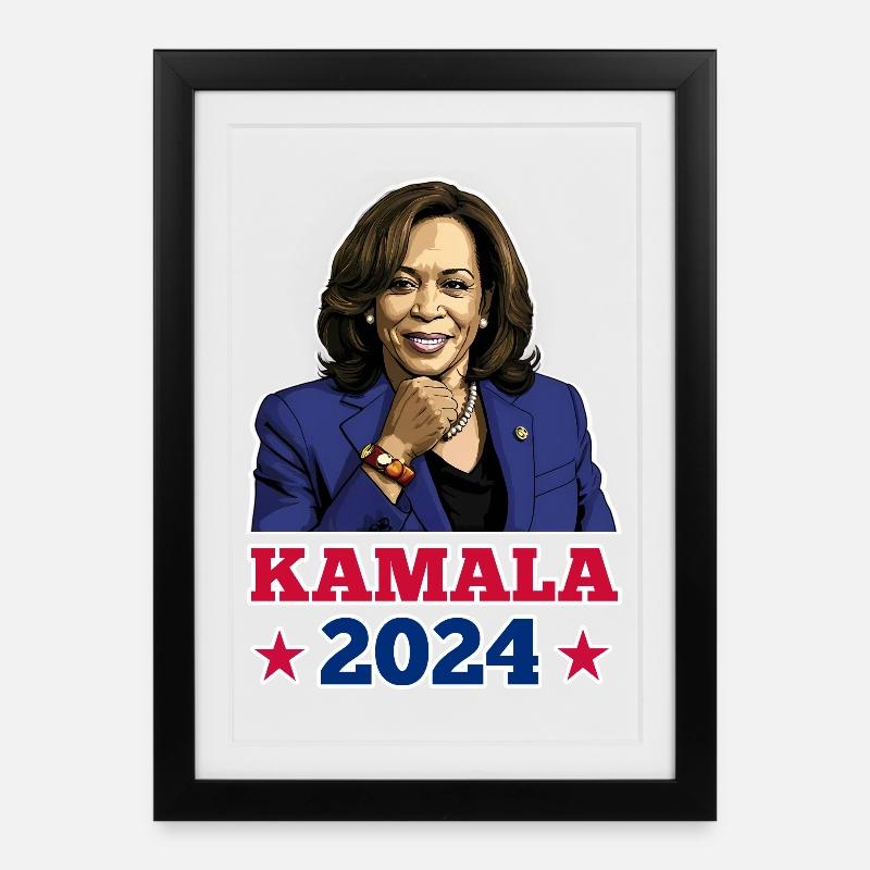 KAMALA 2024, KAMALA HARRIS POUR LA PRÉSIDENCE - Affiche encadrée (27 × 37 cm) - noir