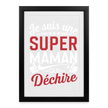 A Super Mom Who Rips - Framed poster (27 × 37 cm) - black - Front