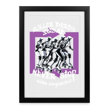 Roller Derby Squad - Framed poster (27 × 37 cm) - black - Front