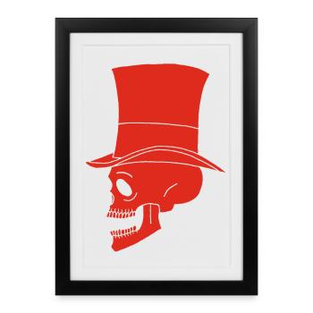 Vintage Red Skull - Framed poster (27 × 37 cm) - black - Front