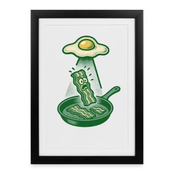 Dramatic Bacon Uplift by Egg Light Beam Food Shirt - Framed poster (27 × 37 cm) - black - Front