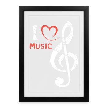Clef Herz Music - Musiciens et groupes - Affiche encadrée (27 × 37 cm) - noir - Devant
