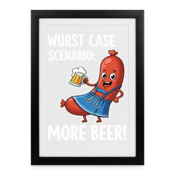 Scénario de cas de saucisse : plus de bière ! - Affiche encadrée (27 × 37 cm) - noir - Devant