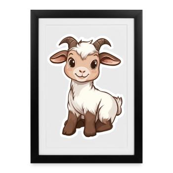 Chèvre - Affiche encadrée (27 × 37 cm) - noir - Devant