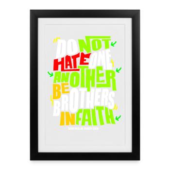 Do Not Hate One Another Faith Quote - Framed poster (27 × 37 cm) - black - Front