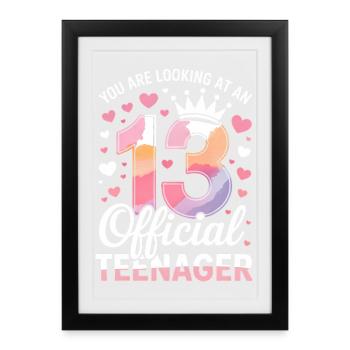 13th birthday teenager gift - Framed poster (27 × 37 cm) - black - Front