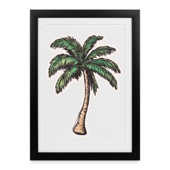 Palm tree - Framed poster (27 × 37 cm) - black - Front