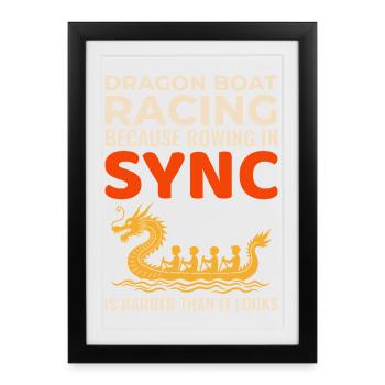 Dragon Boat Race Team Spirit  - Affiche encadrée (27 × 37 cm) - noir - Devant