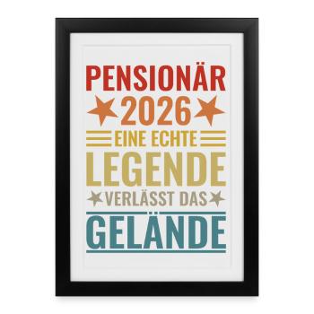 Retraité 2026 : Une véritable légende quitte le site - Affiche encadrée (27 × 37 cm) - noir - Devant