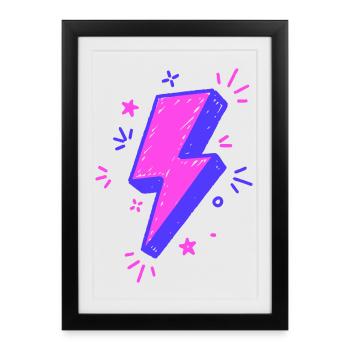 Faisceau coloré vibrant pour les impressions - Affiche encadrée (27 × 37 cm) - noir - Devant