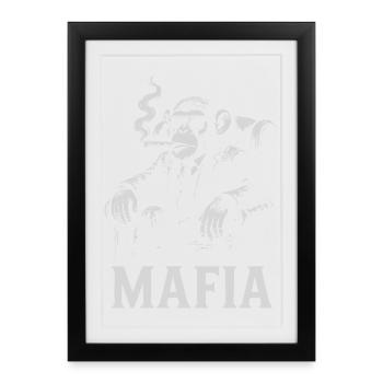 Mafia Gorilla en Fumée et Costume - Affiche encadrée (27 × 37 cm) - noir - Devant