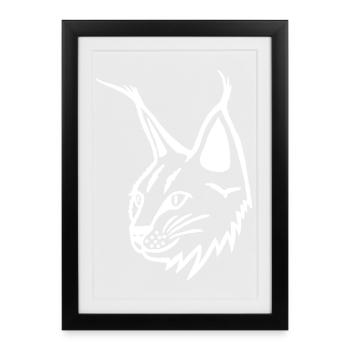 Portrait of the white lynx - Framed poster (27 × 37 cm) - black - Front