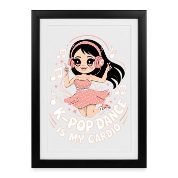 K-Pop Dance Funny Korea - Framed poster (27 × 37 cm) - black - Front