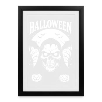 Halloween Skull in Hood Style - Framed poster (27 × 37 cm) - black - Front