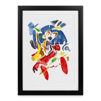 Pop Art abstrait - Affiche encadrée (27 × 37 cm) - noir - Devant
