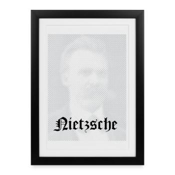 Halftone Philosophical Portrait - Framed poster (27 × 37 cm) - black - Front