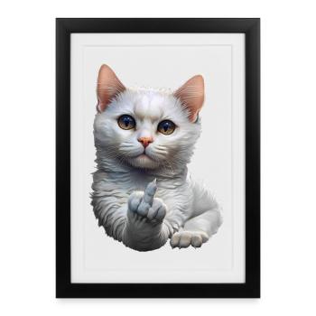 Cat - Framed poster (27 × 37 cm) - black - Front