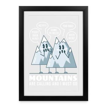 L’appel de la montagne à l’aventure - Affiche encadrée (27 × 37 cm) - noir - Devant