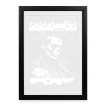 Memento Mori Squelette - Affiche encadrée (27 × 37 cm) - noir - Devant