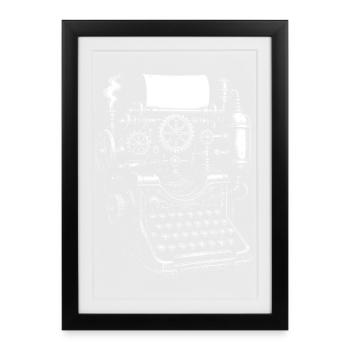 Steampunk Typewriter Gears - Framed poster (27 × 37 cm) - black - Front