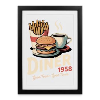 Dîner 1958 - Affiche encadrée (27 × 37 cm) - noir - Devant