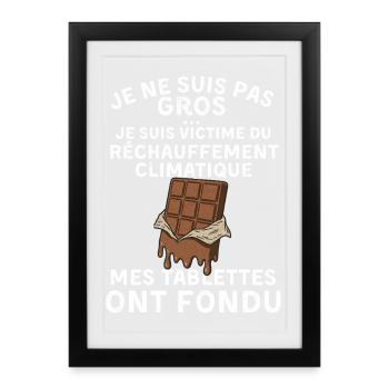 Je ne suis Pas Gros - idée cadeau homme drôle - Affiche encadrée (27 × 37 cm) - noir - Devant