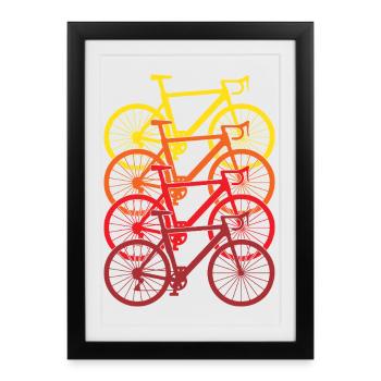 retro bike t-shirt cycling gift for cyclist - Affiche encadrée (27 × 37 cm) - noir - Devant
