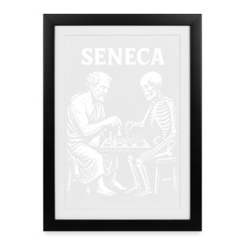 Échecs squelettes Seneca - Affiche encadrée (27 × 37 cm) - noir - Devant