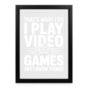 That’s What I Do I Play Video Games - Framed poster (27 × 37 cm) - black - Front