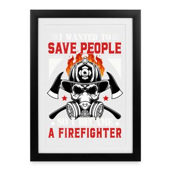 Fire brigade - Framed poster (27 × 37 cm) - black - Front