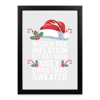 L’inflation rencontre le moche pull de Noël - Affiche encadrée (27 × 37 cm) - noir - Devant