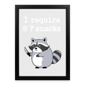 6-7 Refroidisseur de mèmes Internet 6 7 Raton laveur - Affiche encadrée (27 × 37 cm) - noir - Devant