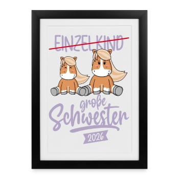 Big Sister 2026 - Pony - Pregnancy Baby - Framed poster (27 × 37 cm) - black - Front