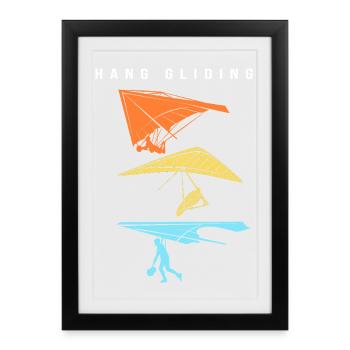 Parapente Parapente Parapente - Affiche encadrée (27 × 37 cm) - noir - Devant