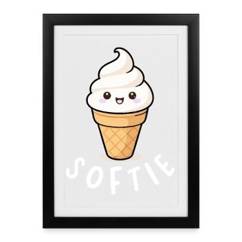 Softie Softeis Liebe Minimal Statement - Framed poster (27 × 37 cm) - black - Front