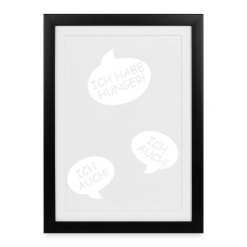 Annonce de la grossesse Maman des triplés Maman - Affiche encadrée (27 × 37 cm) - noir - Devant