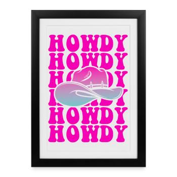 Salut Pop Hat Gradient - Affiche encadrée (27 × 37 cm) - noir - Devant
