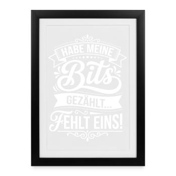 J’ai compté mes morceaux... Il en manque un ! - Affiche encadrée (27 × 37 cm) - noir - Devant