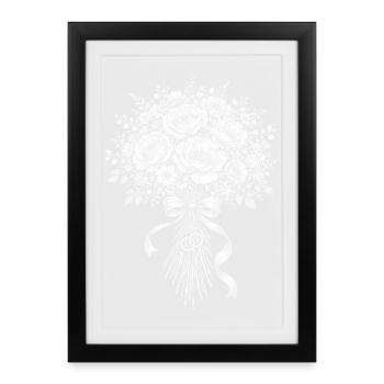 Bridal bouquet - Framed poster (27 × 37 cm) - black - Front