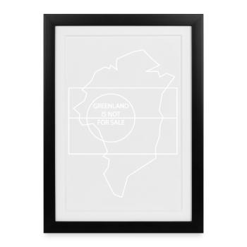 Le Groenland n’est pas à vendre (Édition Outline) - Affiche encadrée (27 × 37 cm) - noir - Devant