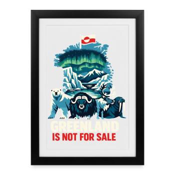 Greenland Not For Sale Shirt Flag Gift - Framed poster (27 × 37 cm) - black - Front