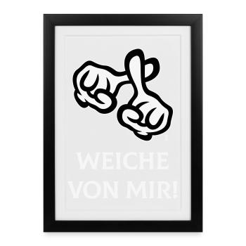 Depart from me! (Cross / Bible / Religion / NEG2C) - Framed poster (27 × 37 cm) - black - Front