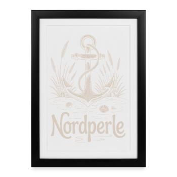 Nordperle Hamburg North Sea Baltic Sea North German Deern - Framed poster (27 × 37 cm) - black - Front