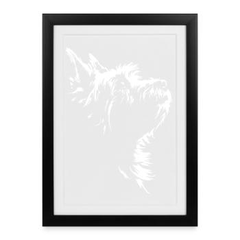 Cairn Terrier Silhouette Chien Wilsigns - Affiche encadrée (27 × 37 cm) - noir - Devant