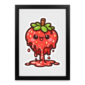 Charme de Chute de Fraise Câline - Affiche encadrée (27 × 37 cm) - noir - Devant