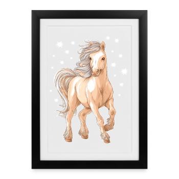 Horse Pony - Framed poster (27 × 37 cm) - black - Front