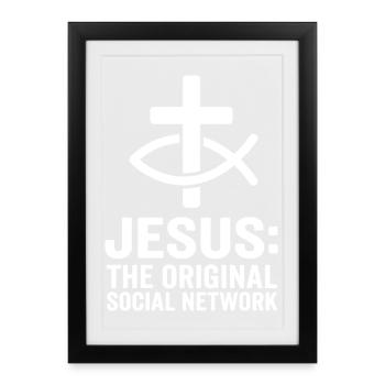 Jésus, le réseau social originel - Affiche encadrée (27 × 37 cm) - noir - Devant
